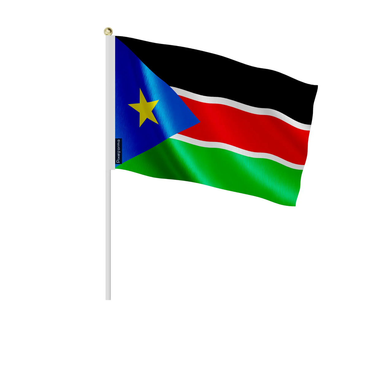 Mini drapeau soudan du sud en polyester à main