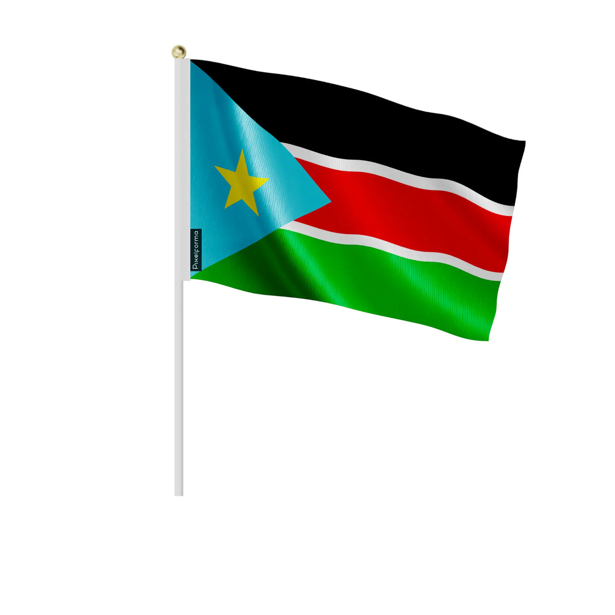 Mini drapeau soudan du sud polyester à tenir à la main