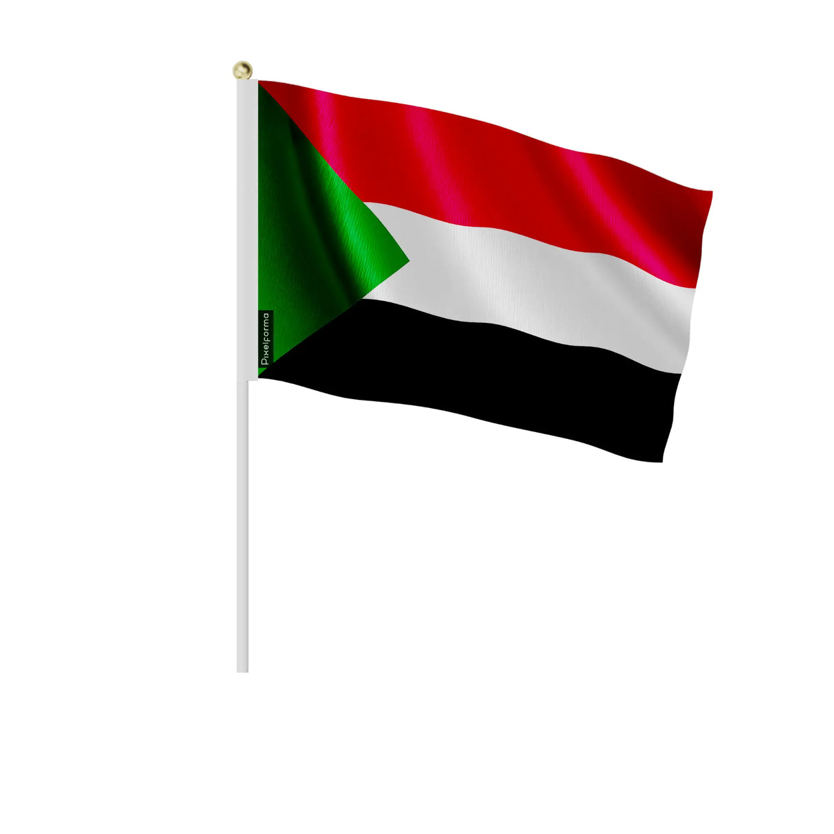 Mini drapeau soudan en polyester à tenir à la main