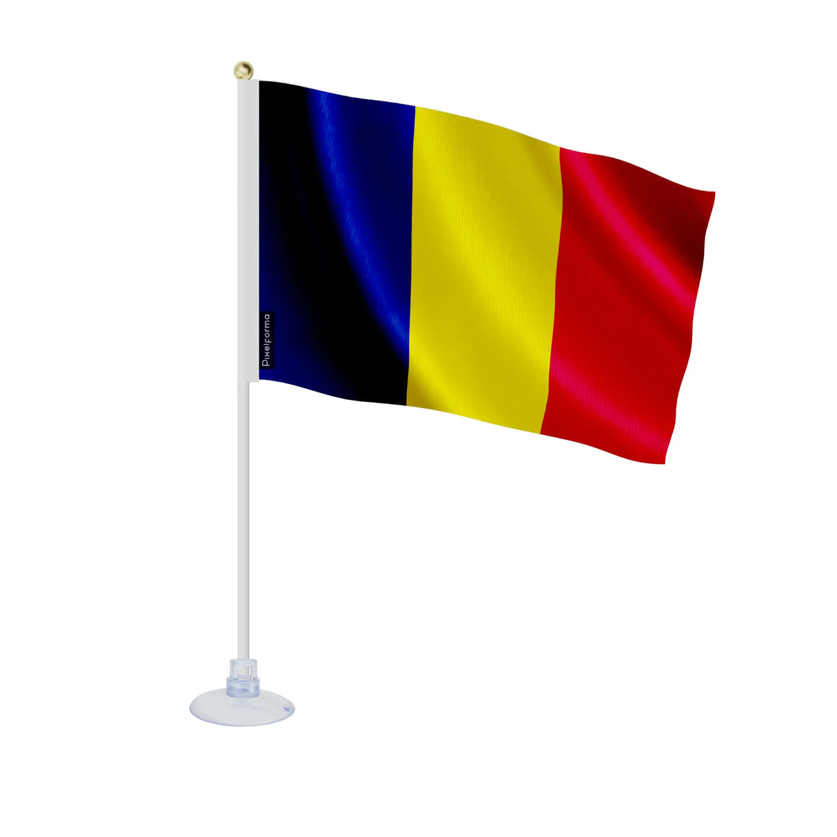 Mini drapeau tchad en polyester avec ventouse pratique