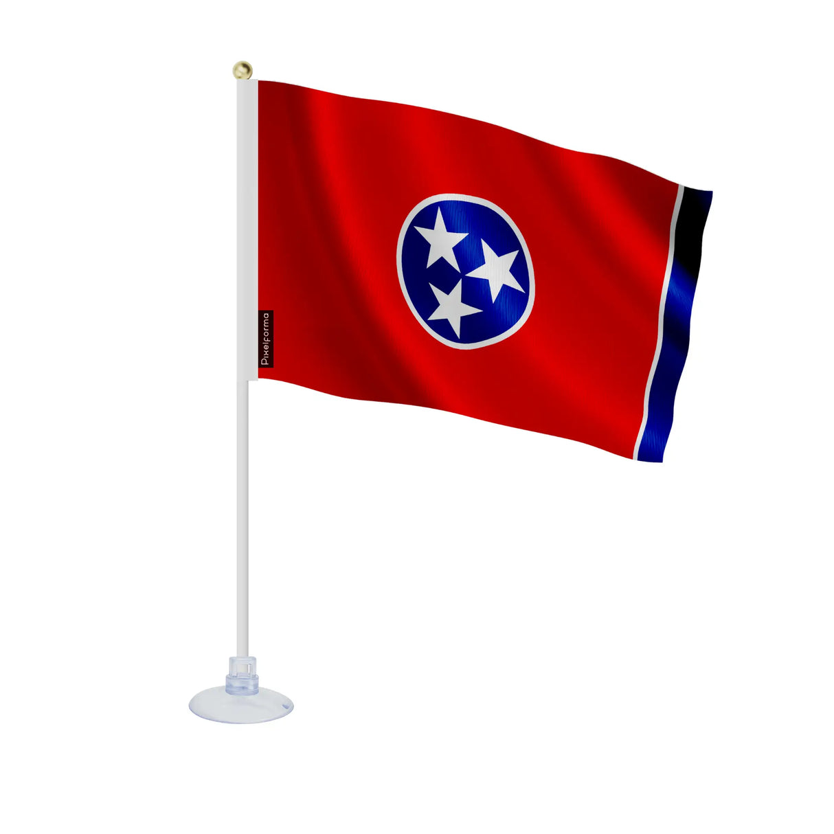 Mini drapeau tennessee en polyester avec ventouse