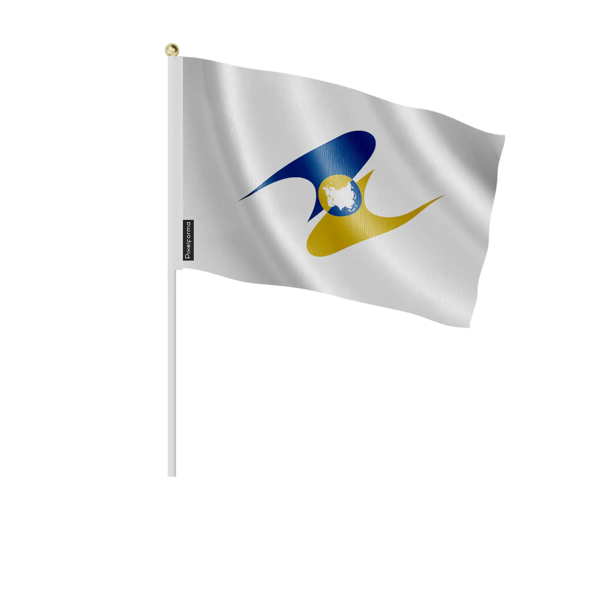 Mini drapeau union économique eurasiatique en polyester main