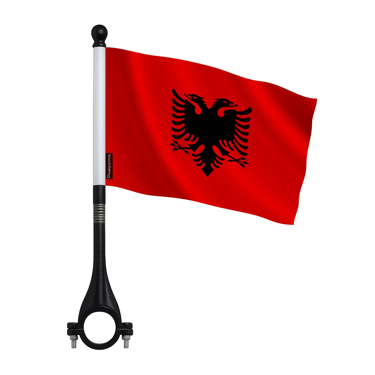 Mini drapeau vélo albanie en polyester pour guidon