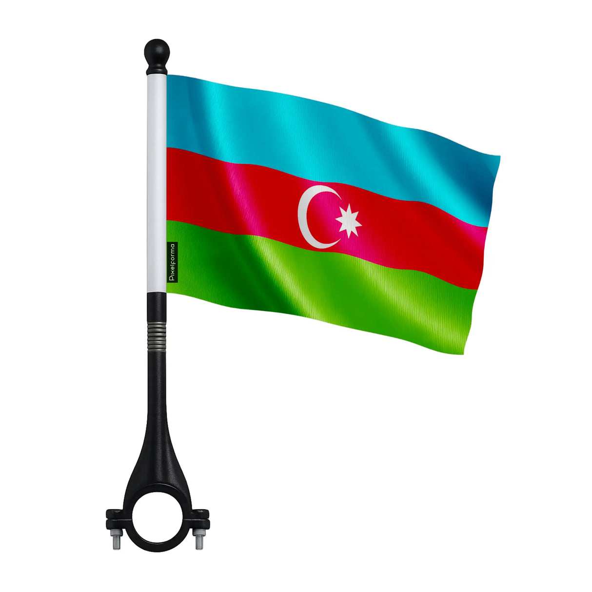 Mini drapeau vélo azerbaïdjan en polyester fixation facile