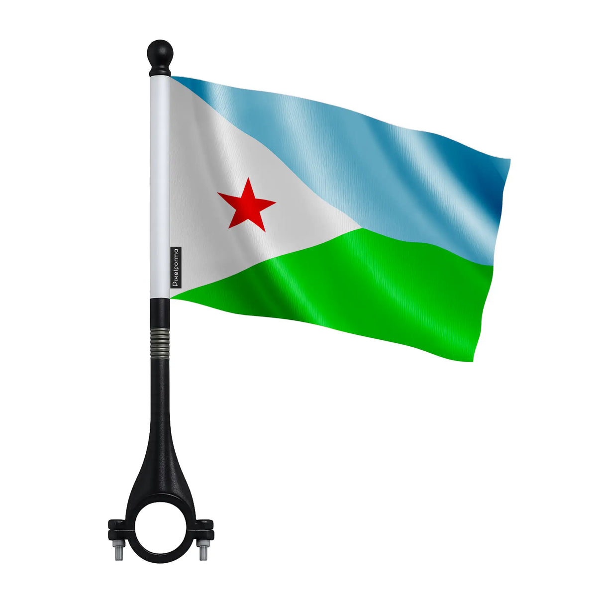 Mini drapeau vélo djibouti en polyester fixation facile