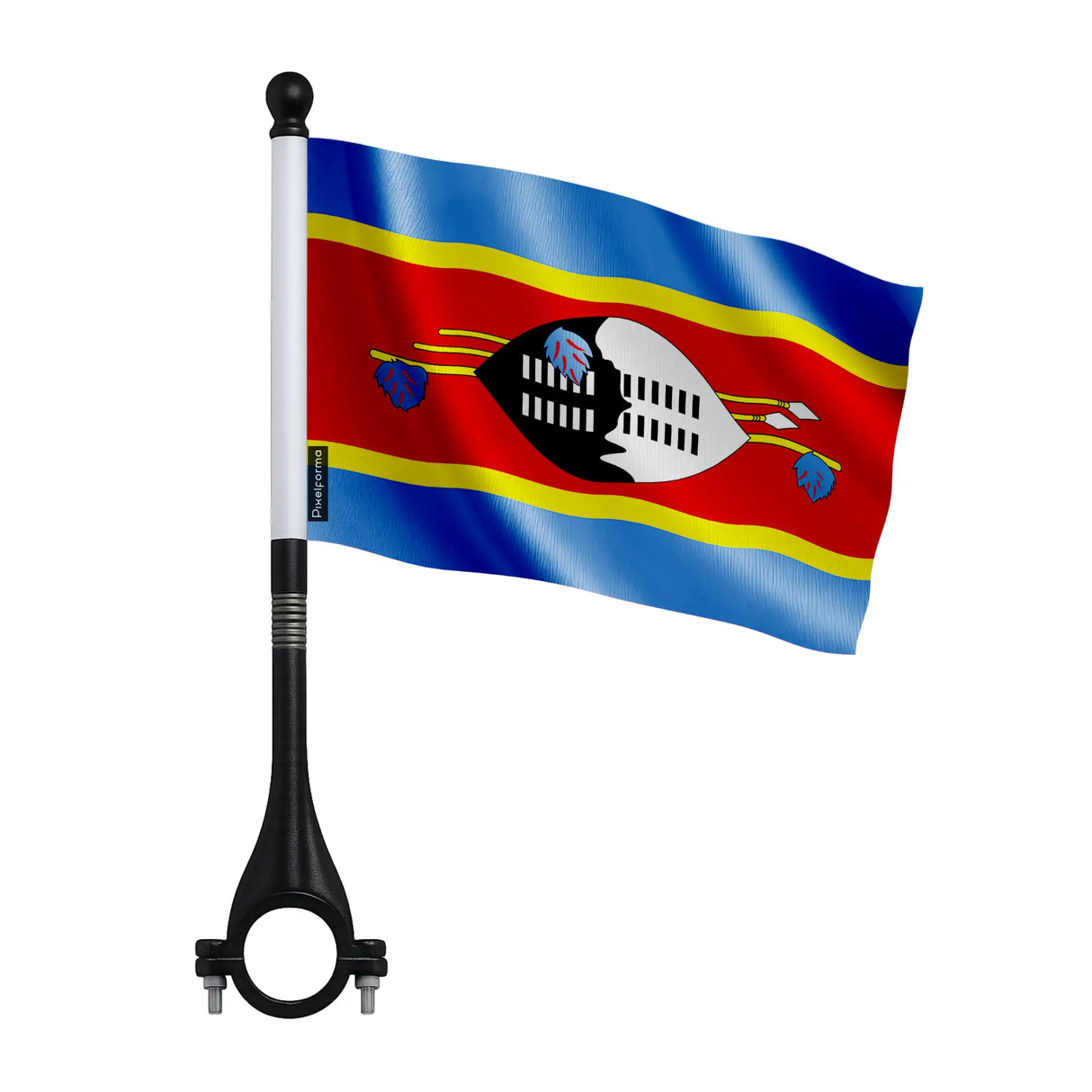 Mini drapeau vélo eswatini en polyester fixation pratique
