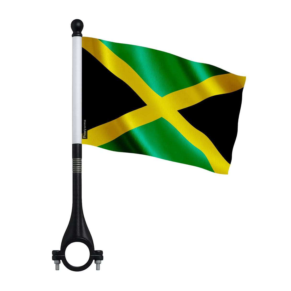 Mini drapeau vélo jamaïque en polyester pour guidon