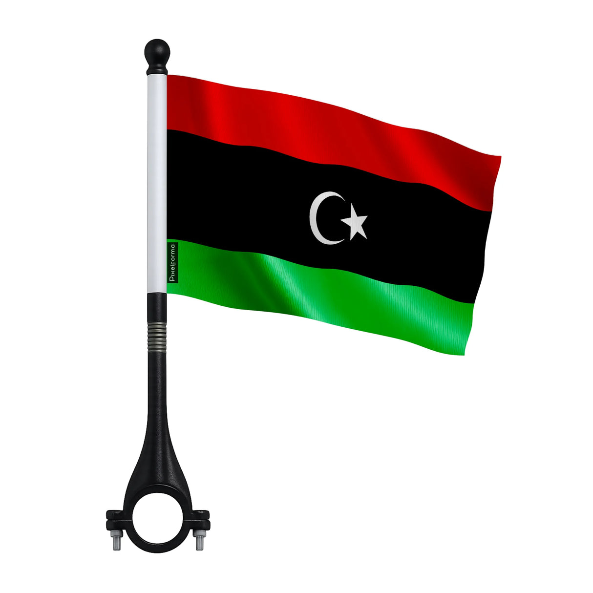 Mini drapeau vélo libye en polyester fixation pratique