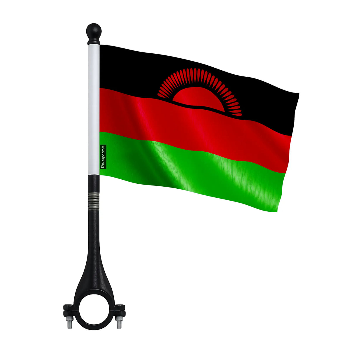 Mini drapeau vélo malawi en polyester fixation légère