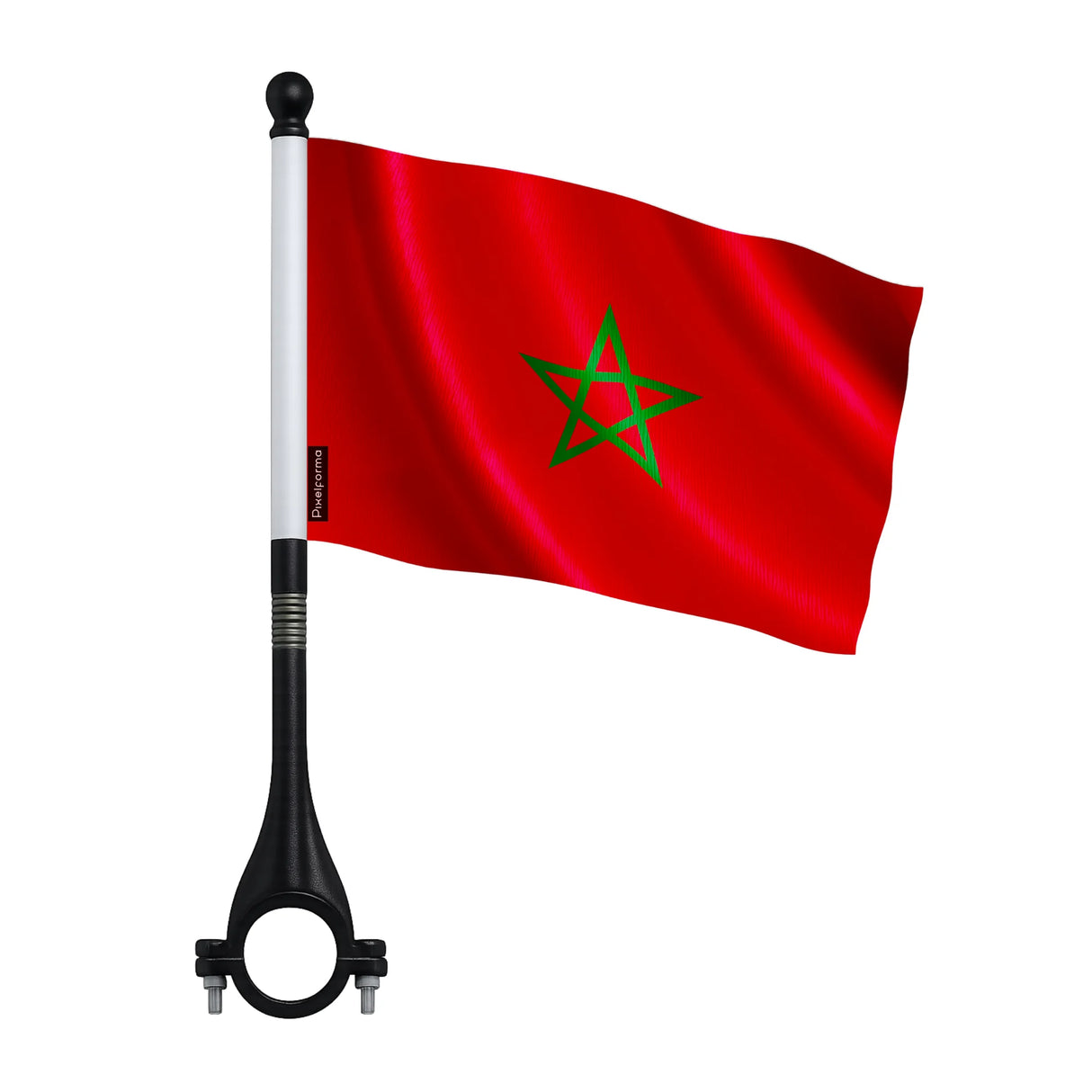 Mini drapeau vélo maroc en polyester pour guidon visible