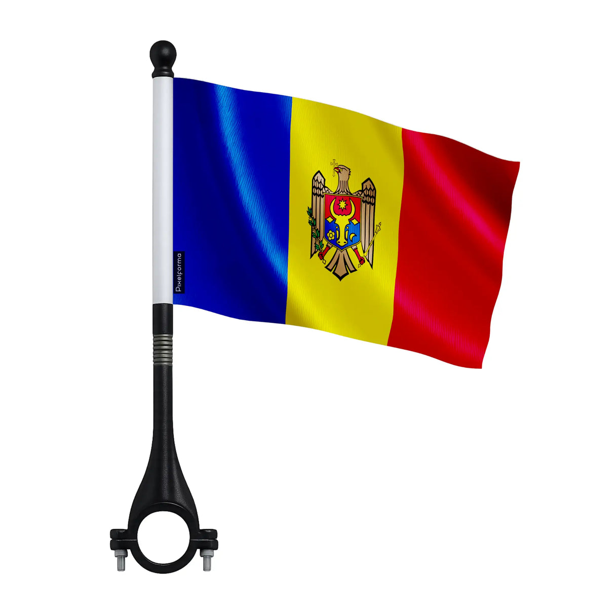 Mini drapeau vélo moldavie en polyester pour guidon