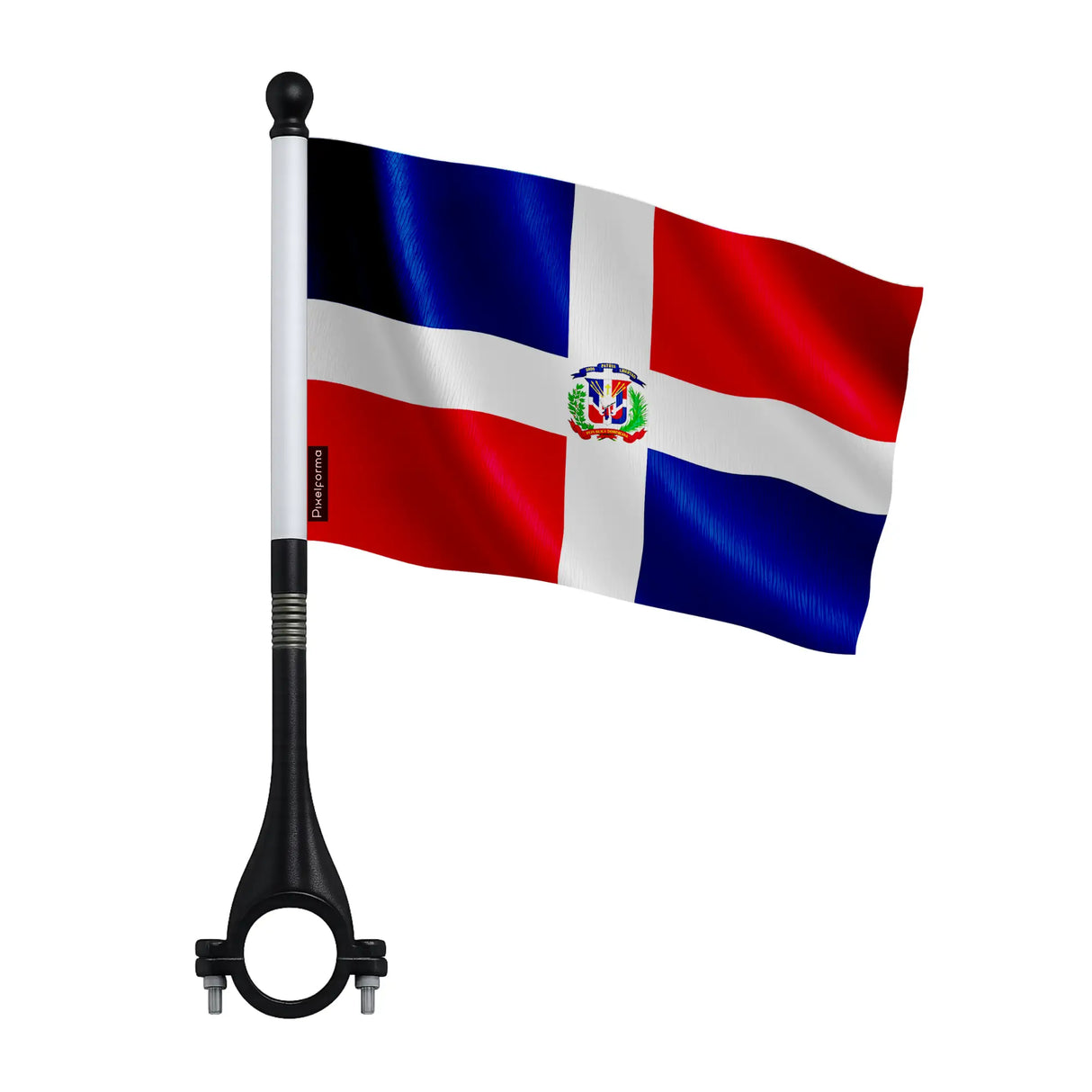 Mini drapeau vélo république dominicaine en polyester durable
