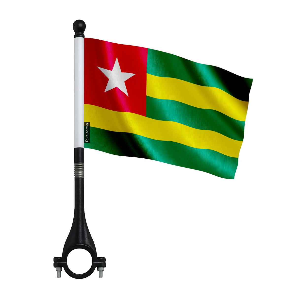 Mini drapeau vélo togo en polyester pour cadre ou panier