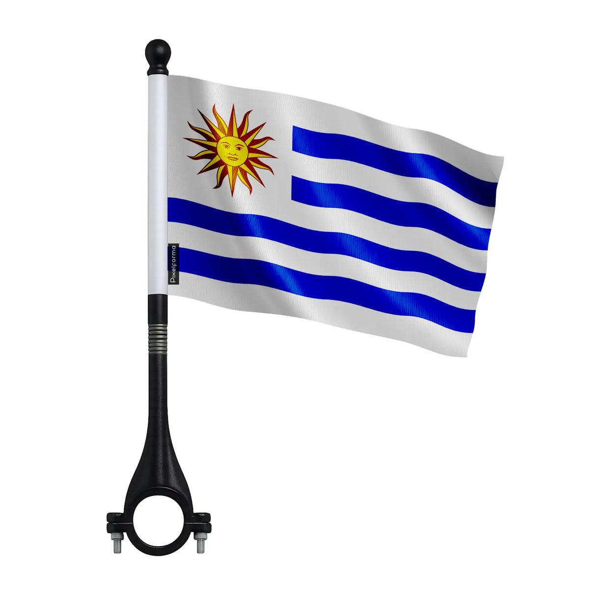 Mini drapeau vélo uruguay en polyester pour guidon