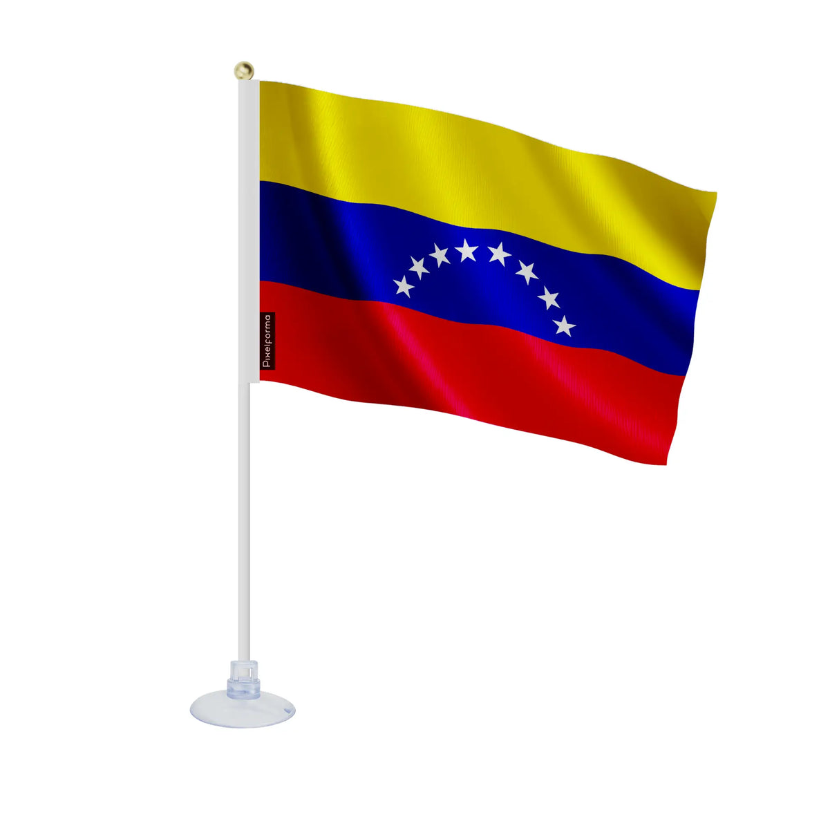 Mini drapeau venezuela en polyester avec ventouse pratique