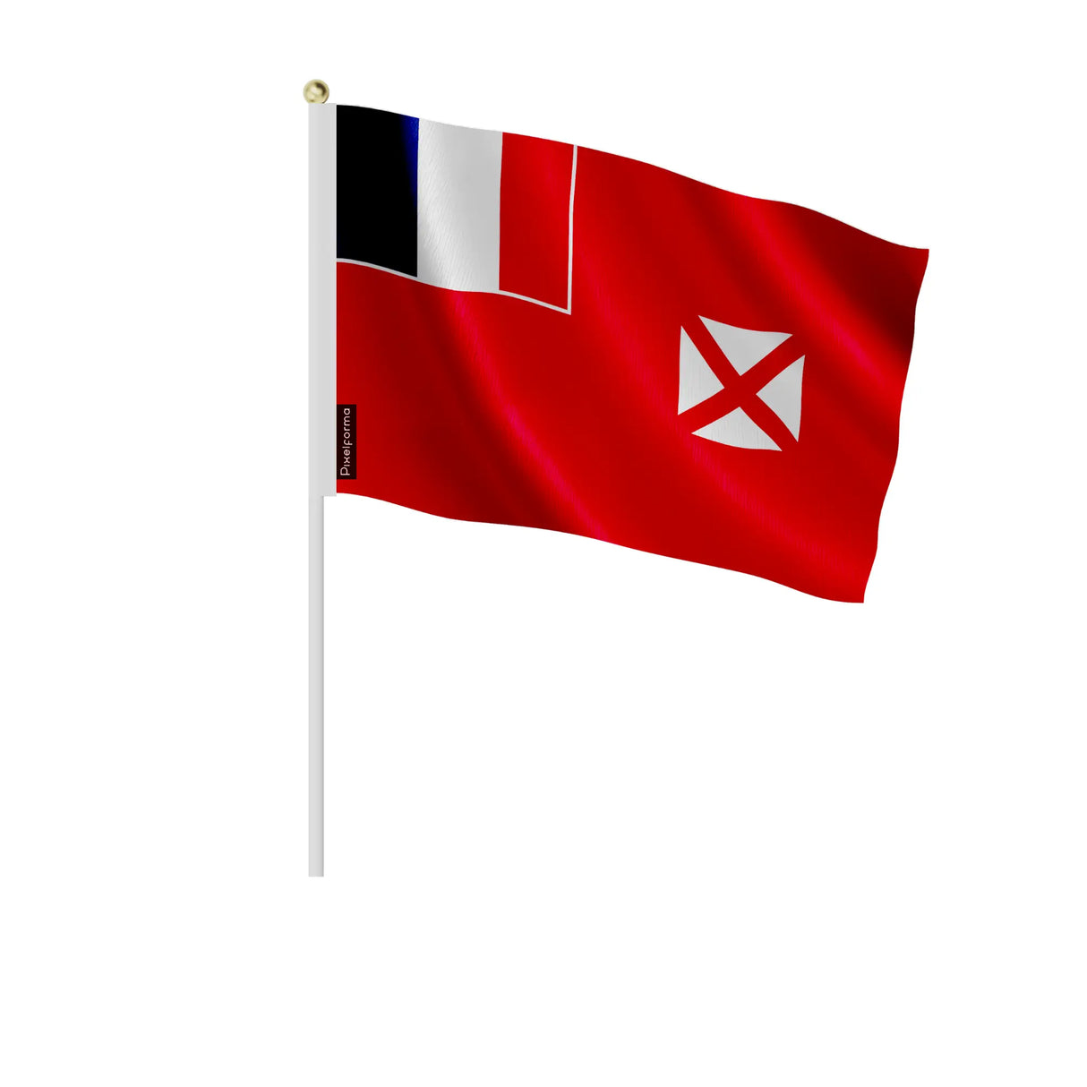 Mini drapeau wallis-et-futuna en polyester à main