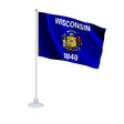 Mini drapeau wisconsin polyester avec ventouse surface lisse