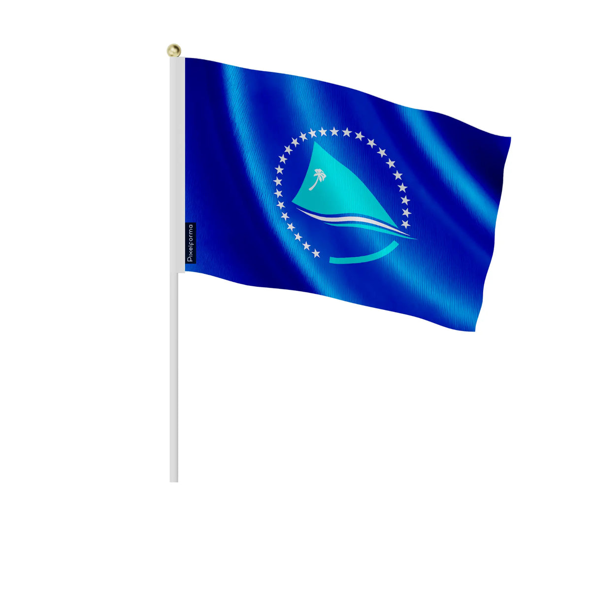 Mini drapeaux communauté du pacifique en polyester à main