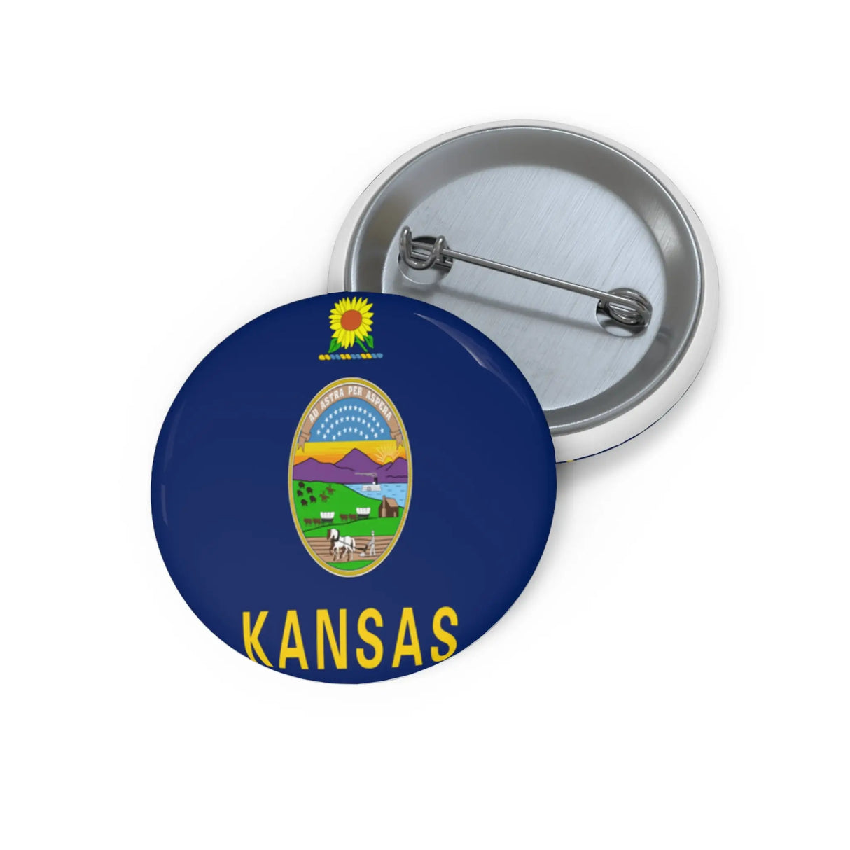 Pin’s drapeau kansas émail attache métal rond élégant