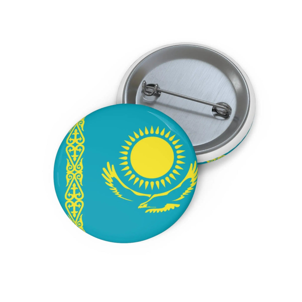 Pin’s drapeau kazakhstan émail attache métal rond