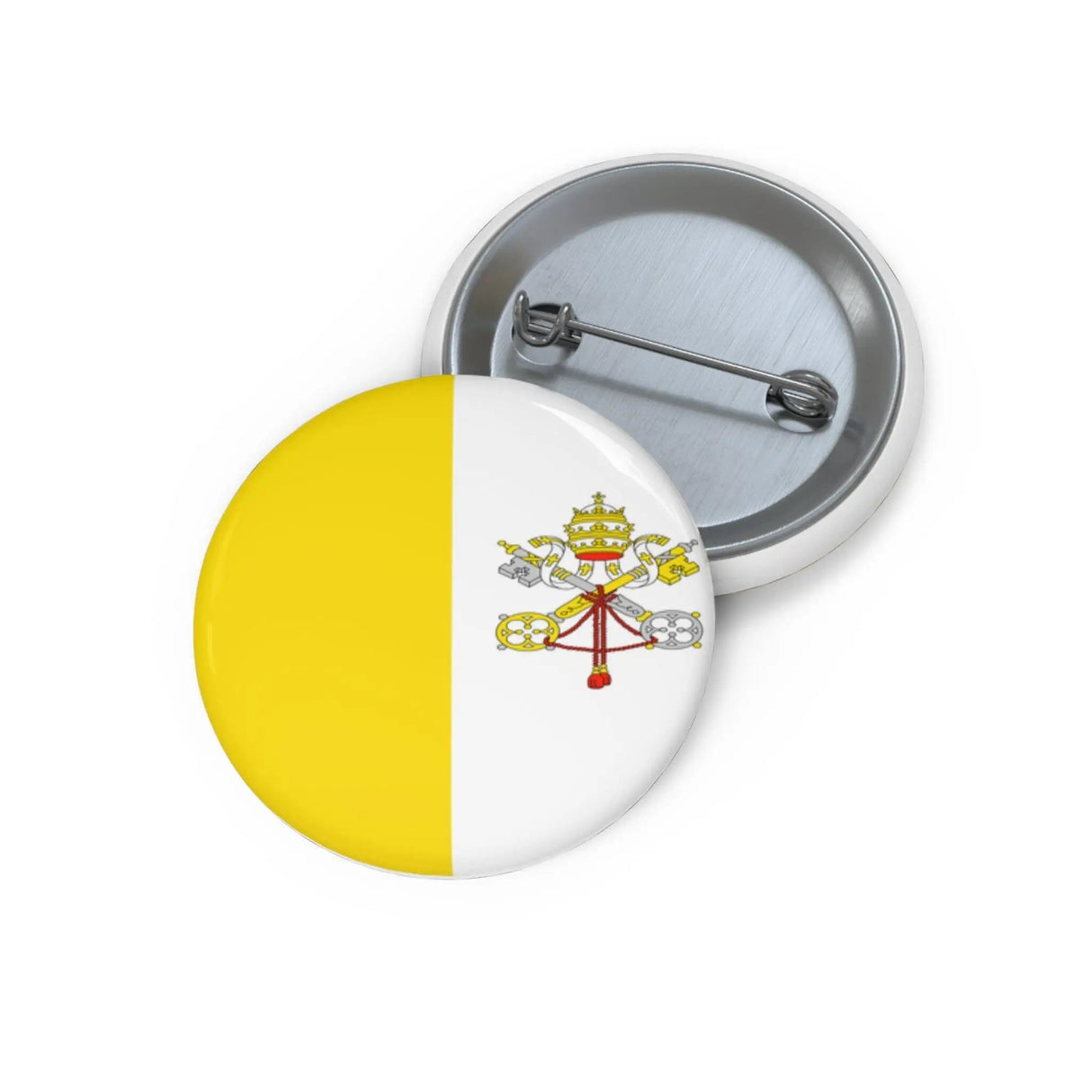 Pin’s drapeau vatican émail rond attache métal solide