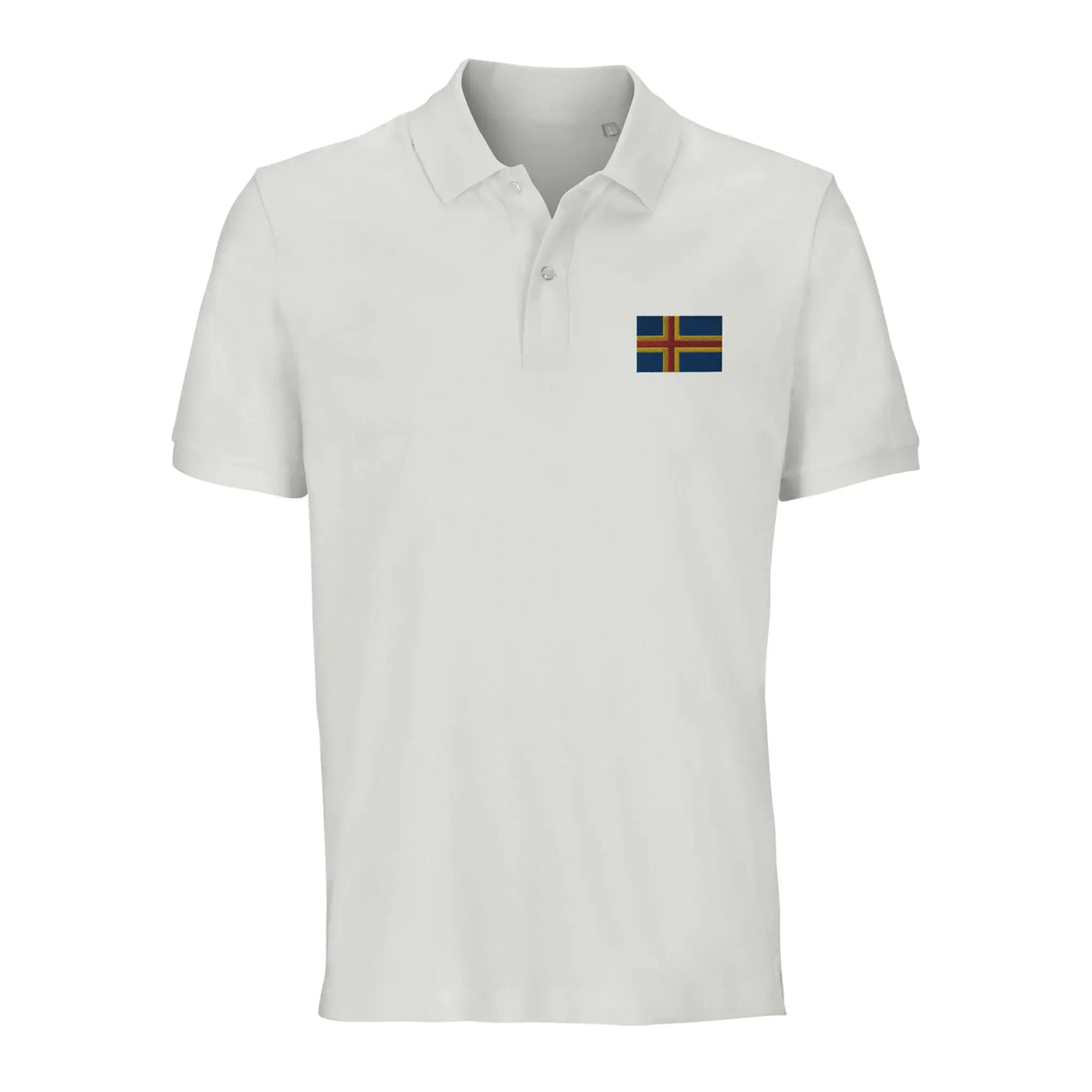 Polo drapeau åland coton bio brodé pour tenue élégante