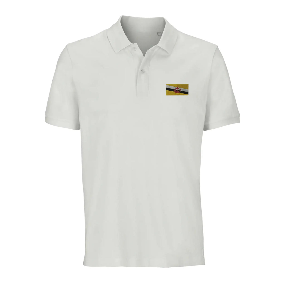 Polo drapeau brunei coton bio brodé style unisexe élégant