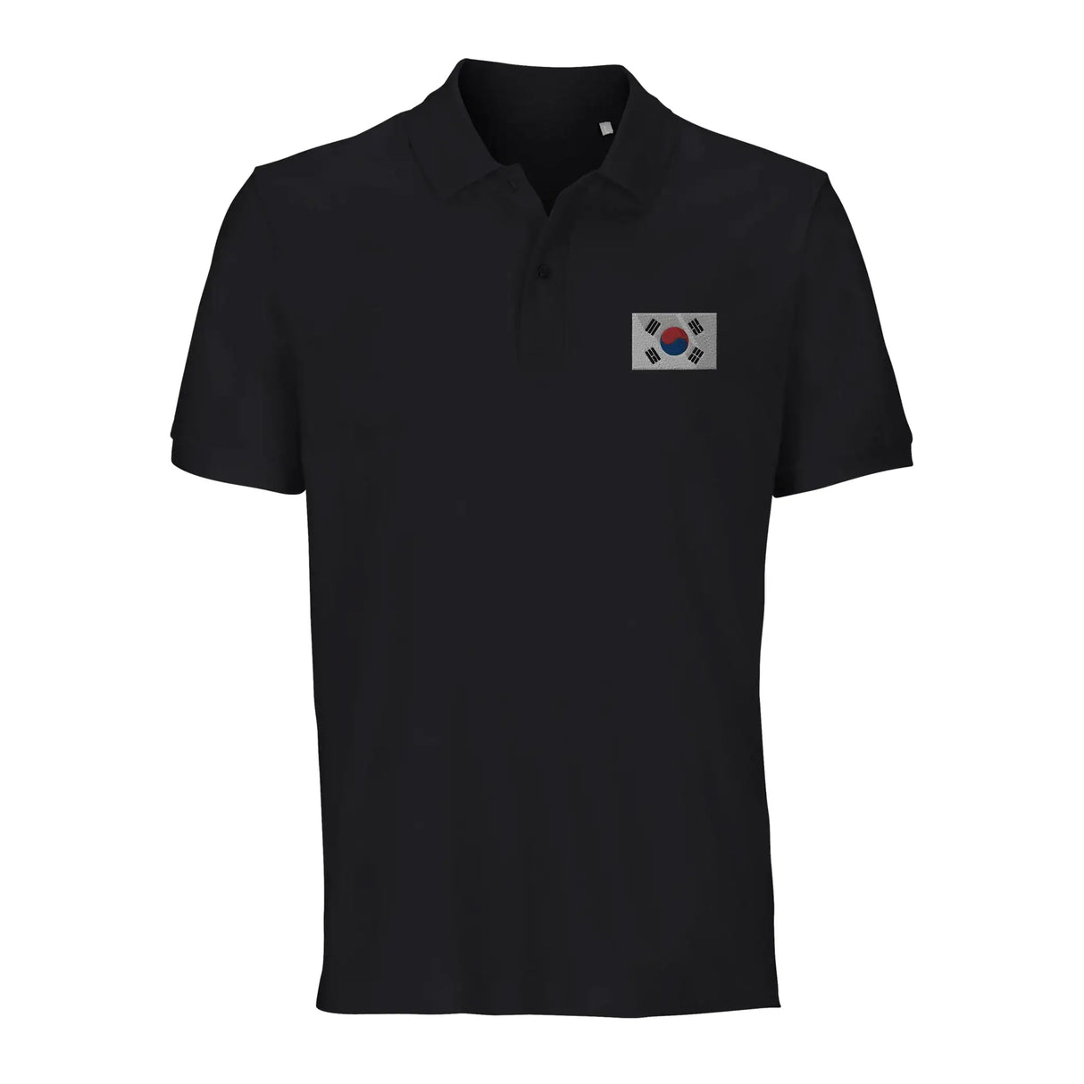 Polo drapeau corée du sud brodé coton bio unisexe