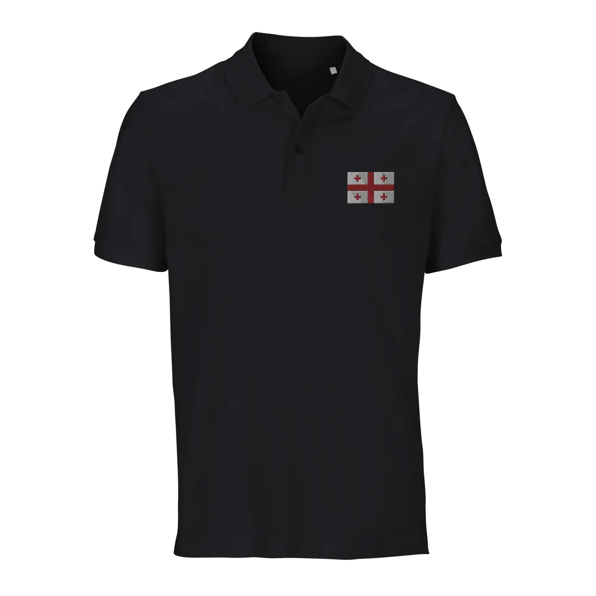 Polo drapeau géorgie coton bio brodé unisexe élégant