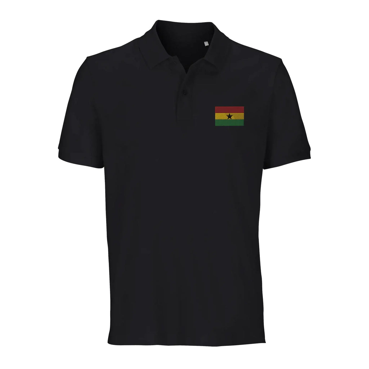 Polo drapeau ghana coton bio brodé élégant unisexe