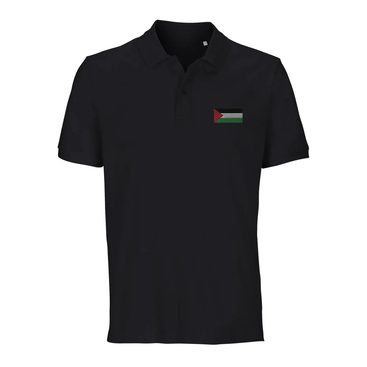 Polo drapeau palestine brodé coton bio unisexe élégant