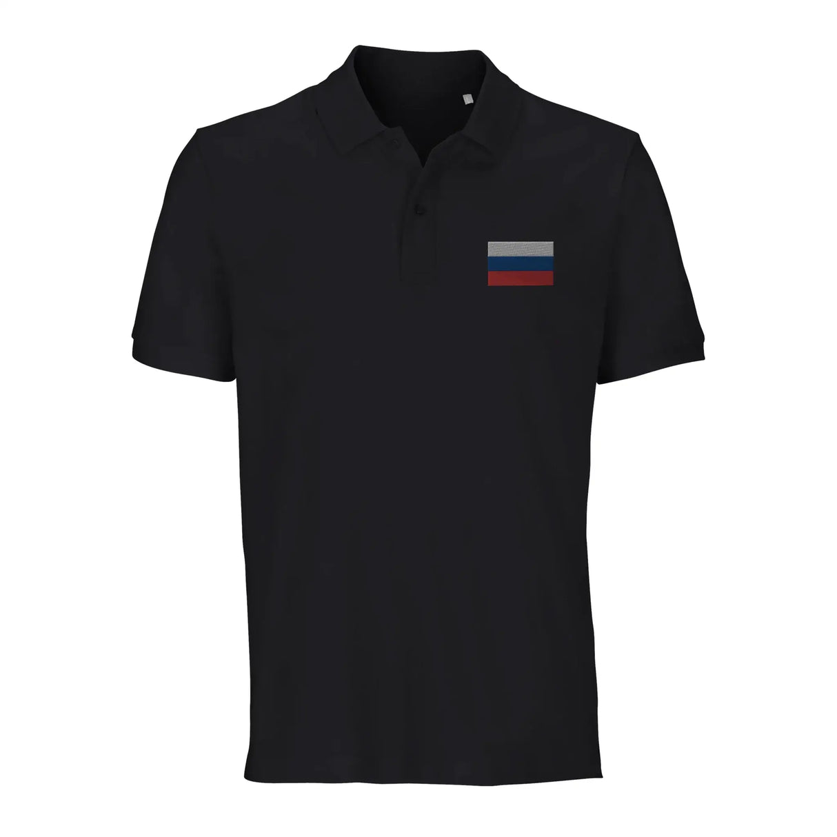 Polo drapeau russie coton bio brodé unisexe élégant