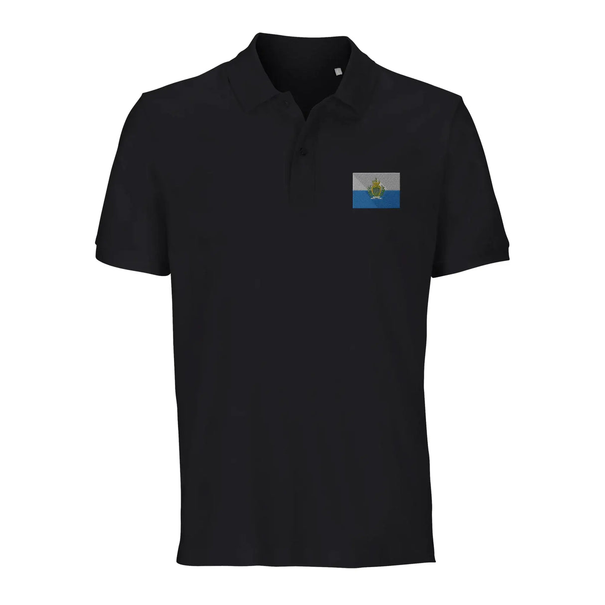 Polo drapeau saint-marin coton bio brodé unisexe élégant