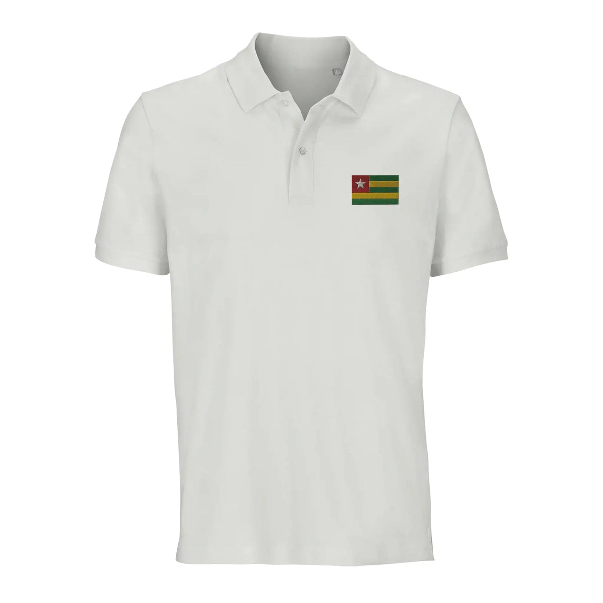 Polo drapeau togo brodé coton bio unisexe élégant