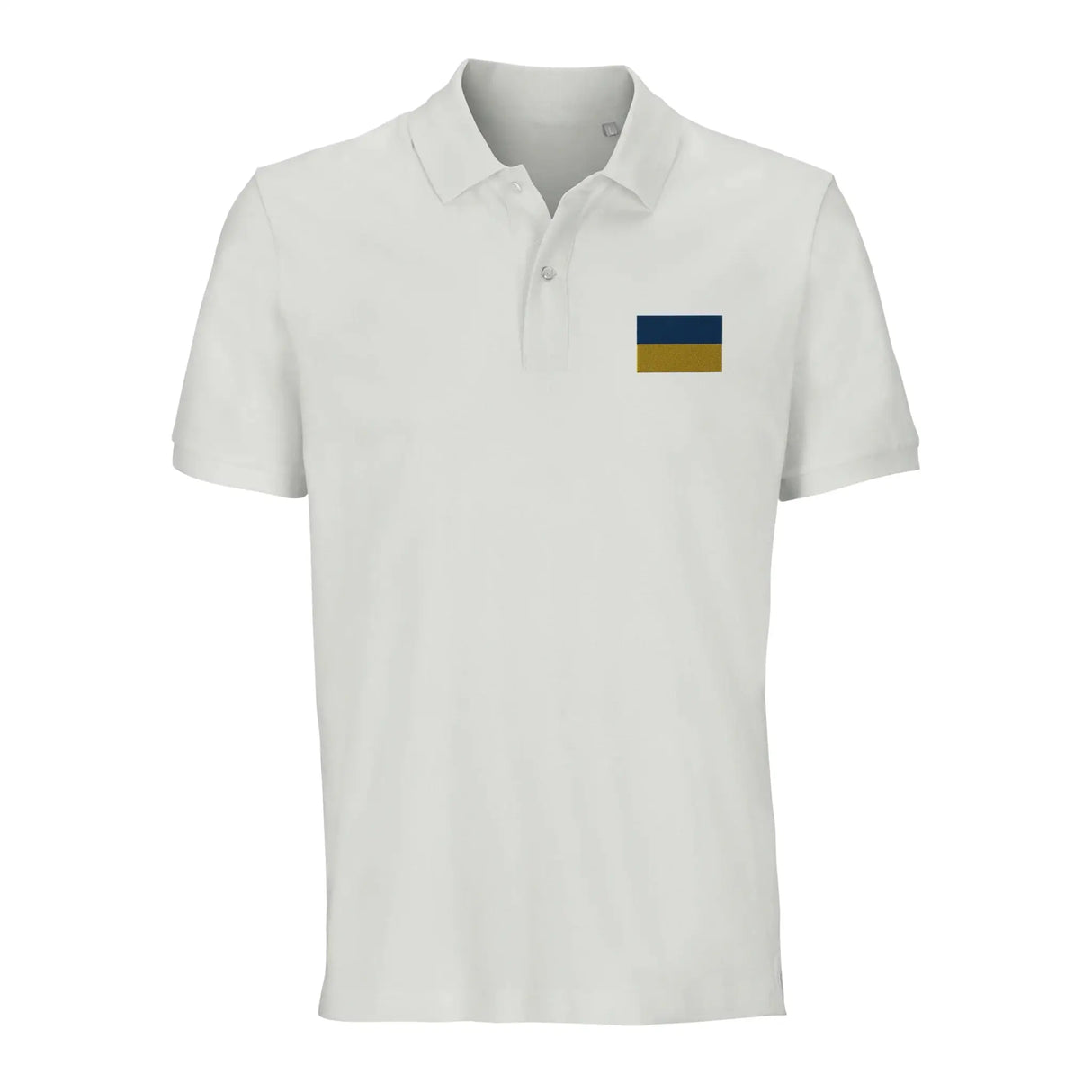 Polo drapeau ukraine coton bio brodé unisexe élégant