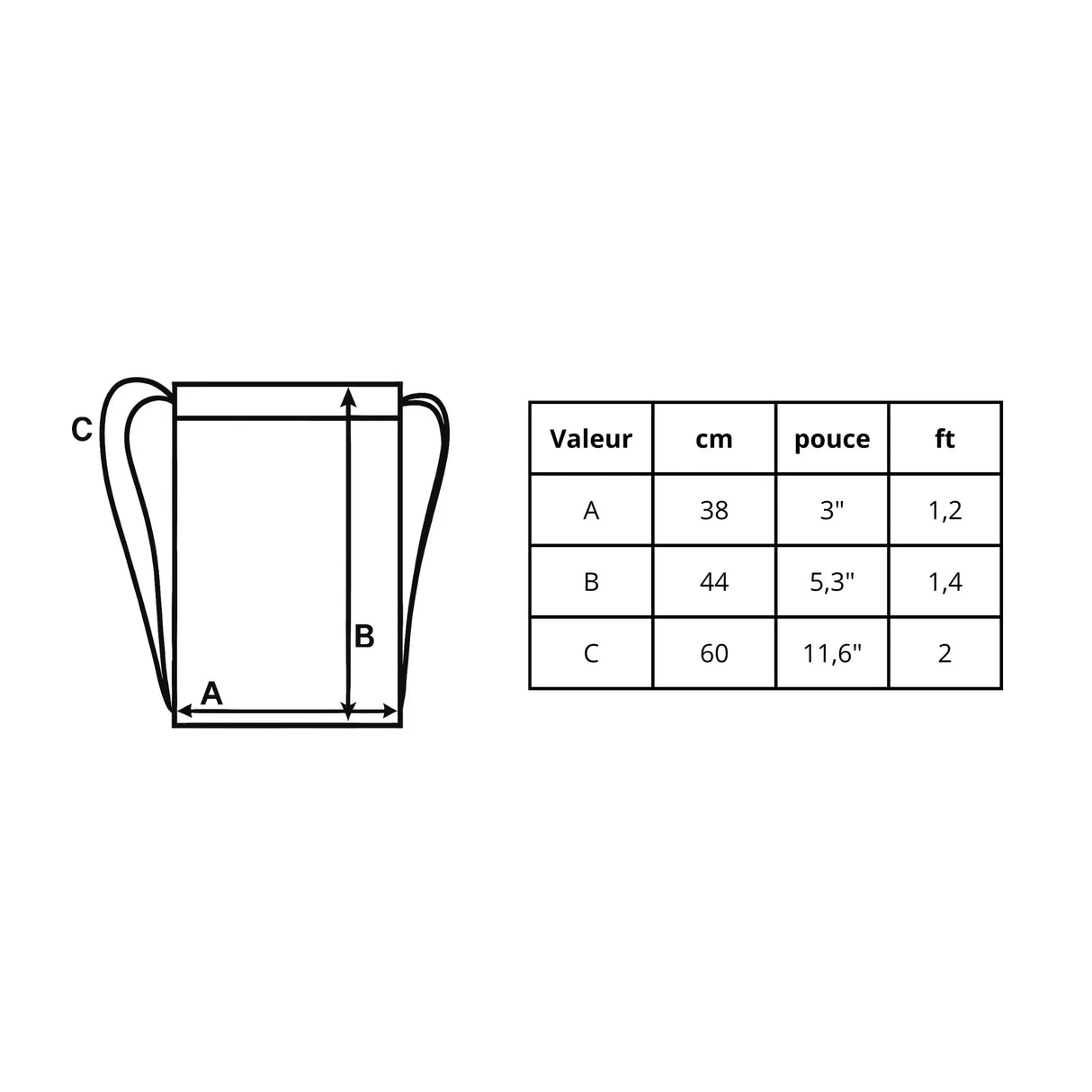 Sac à cordon drapeau congo coton polyester style sportif