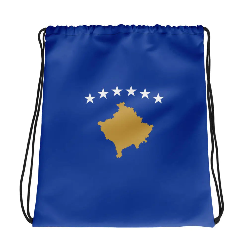 Sac à cordon drapeau kosovo coton polyester léger sportif