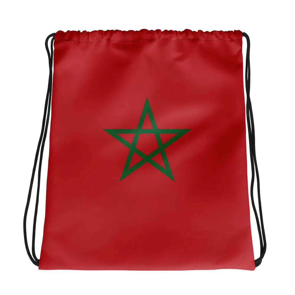 Sac à cordon drapeau maroc coton polyester léger sportif