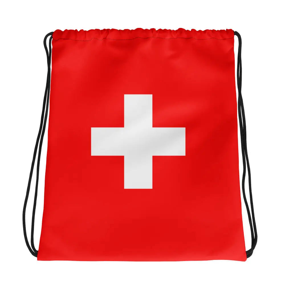 Sac à cordon drapeau suisse coton polyester style sportif