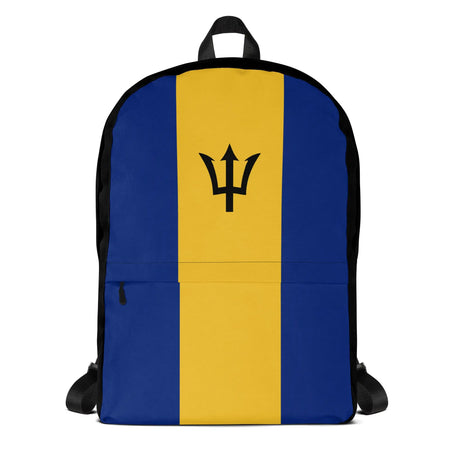 Sac à dos drapeau barbade polyester léger fermeture éclair