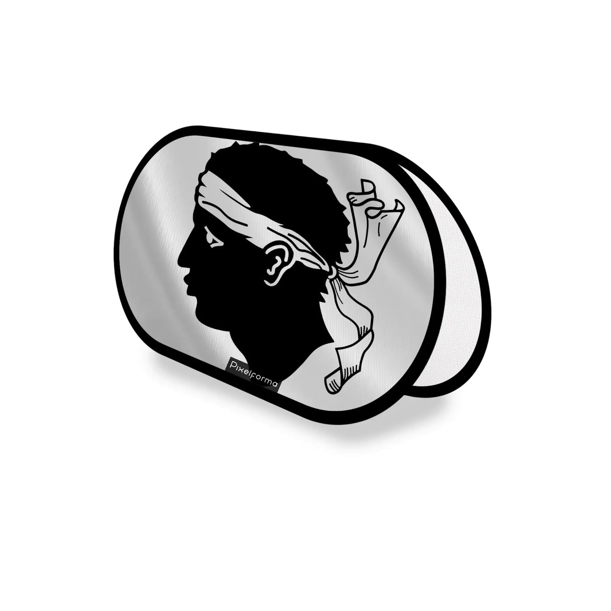 Support publicitaire ovale corse léger facile à installer