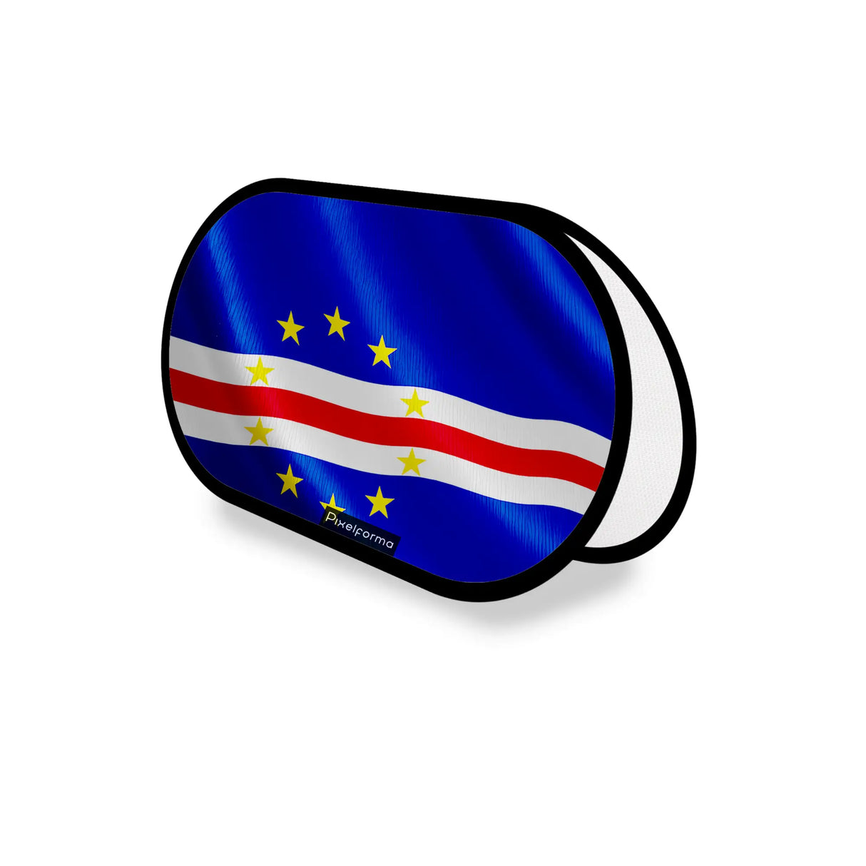 Support publicitaire ovale drapeau cap-vert léger facile installer