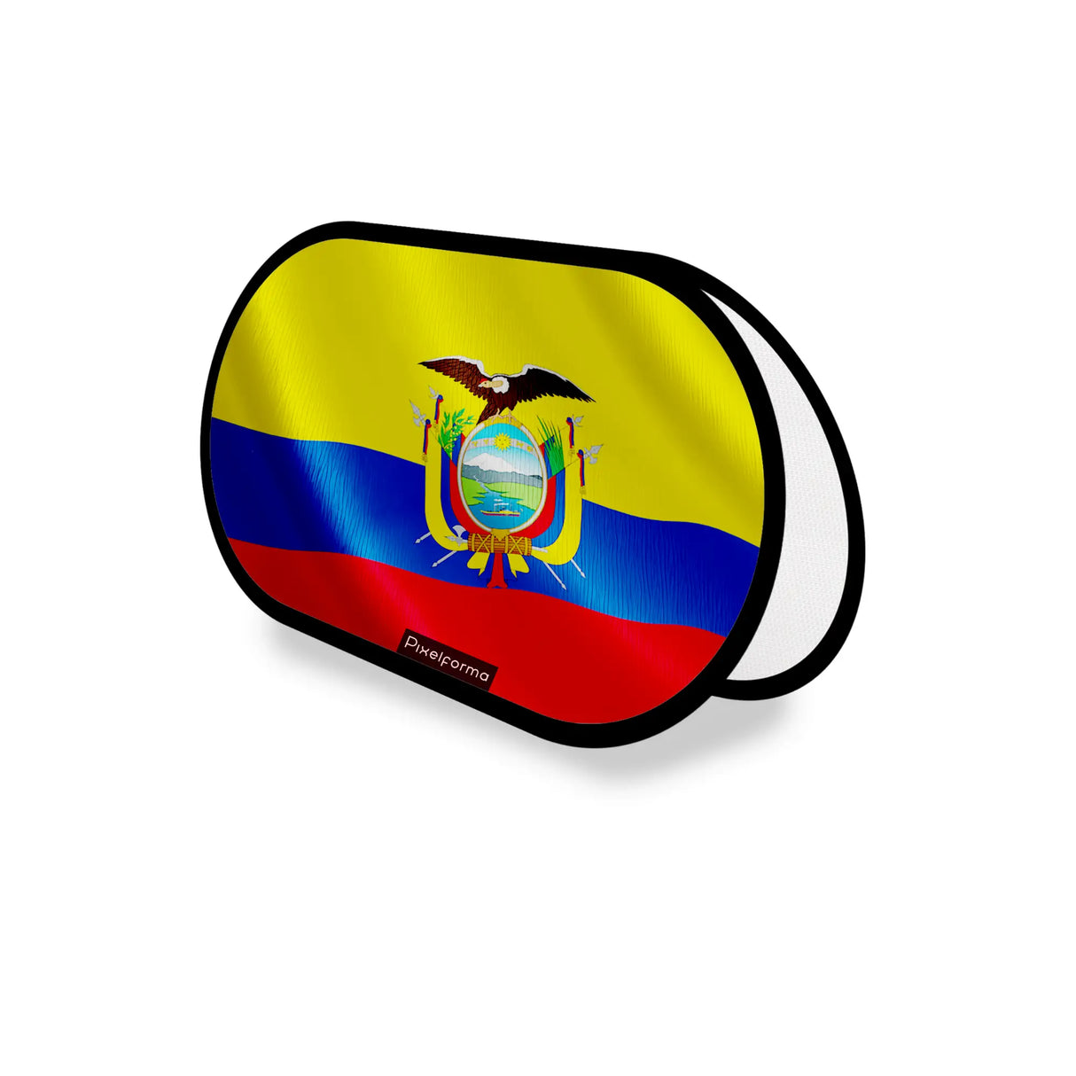 Support publicitaire ovale drapeau équateur léger facile