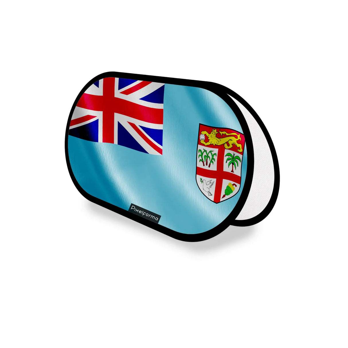 Support publicitaire ovale drapeau fidji léger facile à installer