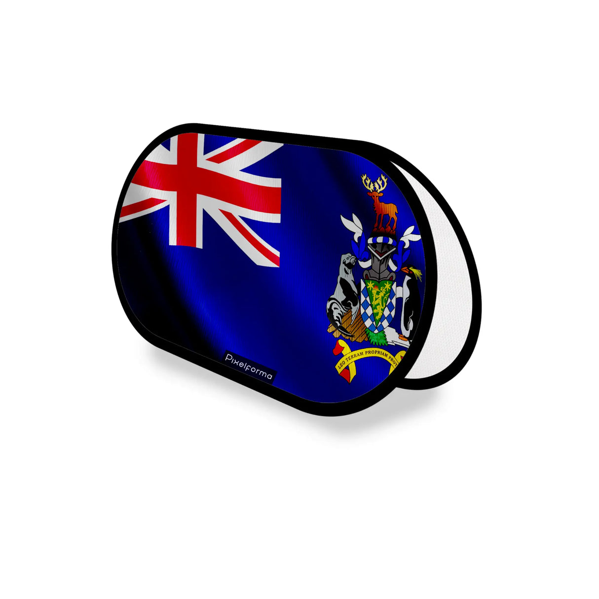 Support publicitaire ovale drapeau géorgie sud-et-les îles