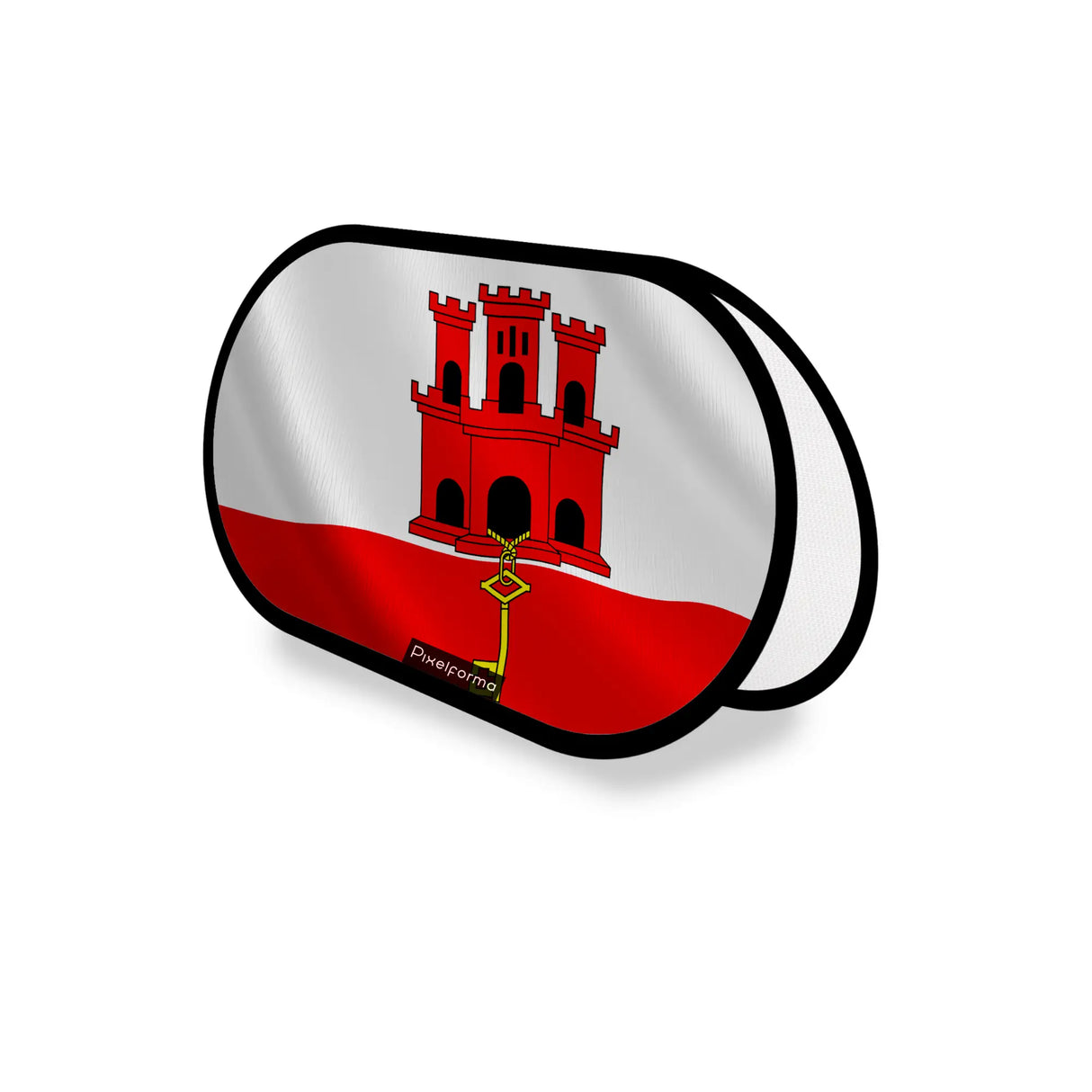 Support publicitaire ovale drapeau gibraltar léger facile à poser