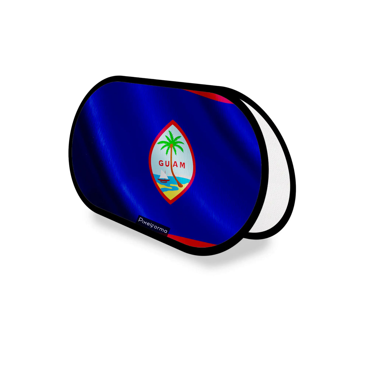 Support publicitaire ovale drapeau guam léger facile à installer