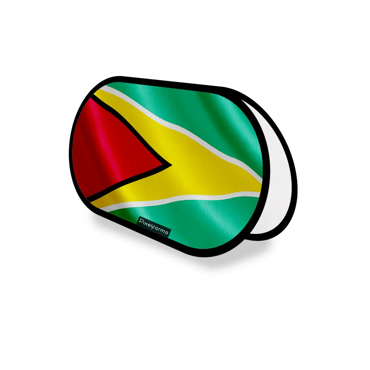 Support publicitaire ovale drapeau guyana léger facile à installer
