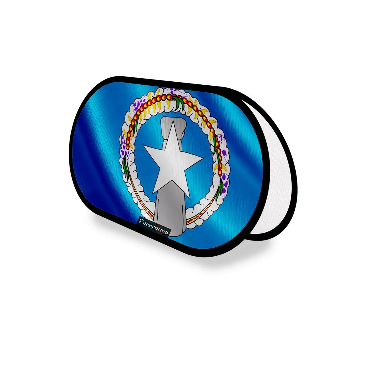 Support publicitaire ovale drapeau îles mariannes léger facile