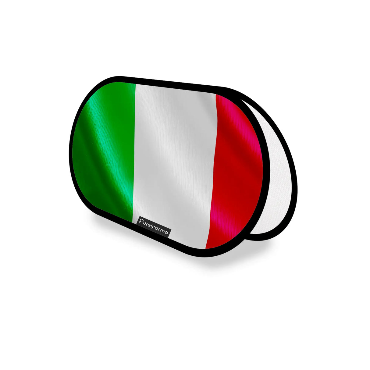 Support publicitaire ovale drapeau italie léger installation facile